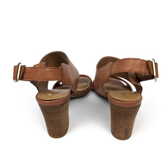 Franco Sarto Burnt Blush The Gothic Leather Block Heel Dress Sandal Size 6 - Picture 6 of 9